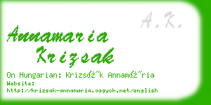 annamaria krizsak business card